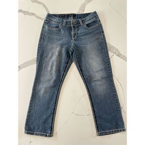 Nine West Jeans Date Night Fit Capri Double Stitching Rhinestones Women/ Sz 29/8